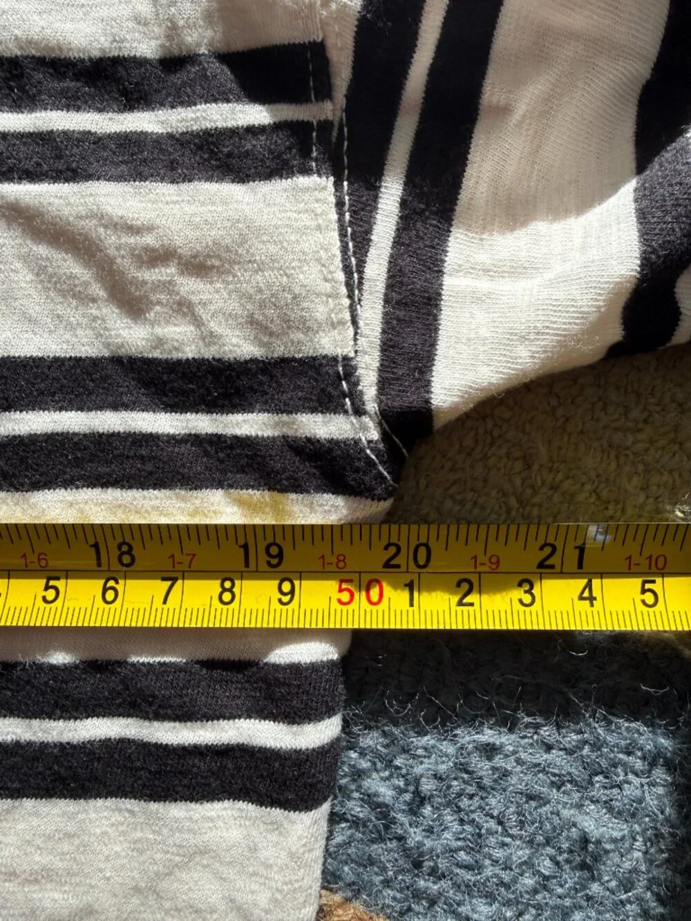 🔥 $15 SALE Classic J.Crew striped cotton top 3/4 sleeves Cream Black Size XS